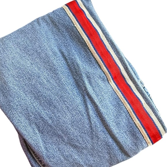 Zara Authentic Denim TRF Straight Cropped Jeans Medium Wash Side Stripe Size 4 - Picture 16 of 16